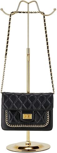 K KAIDIYIN محفظة عرض موقف الذهب الفولاذ المقاوم للصدأ قابل للتعديل مزدوج هوك حقيبة يد عرض موقف ، 2 قطعة رف شاشة المجوهرات منضدية in Kuwait