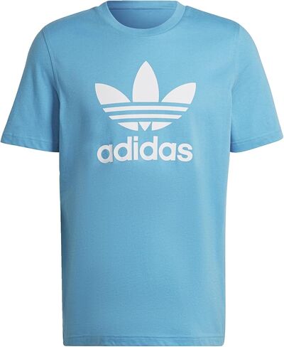 adidas Originals Men's Adicolor Classics Trefoil Tee, Sky Rush/White, X-Small in Kuwait