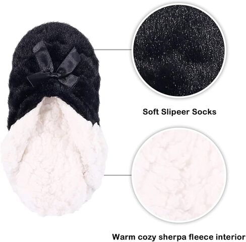SOCKFUN Cozy Fuzzy Slipper for Women House Sherpa Socks in with Bow in Saudi Arabia