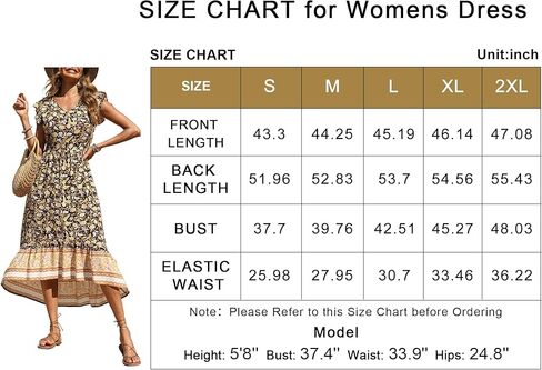 فستان نسائي صيفي طويل من PRETTYGARDEN كاجوال مزين بالزهور ورقبة على شكل V وأكمام قصيرة بوهو عالي ومنخفض متوسط ​​الطول فساتين طويلة للشمس in Kuwait