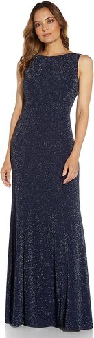 Adrianna Papell Women's Metallic Knit Cowl Back Gown in Saudi Arabia