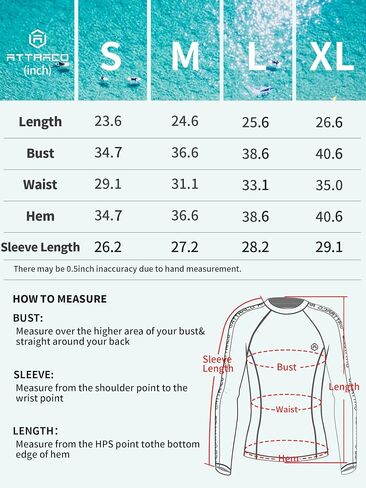 ATTRACO Rash Guard للنساء قمصان سباحة مطبوعة بأكمام طويلة Rashguard UPF 50 in Kuwait