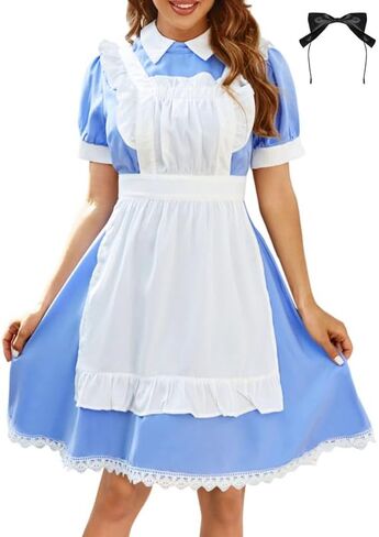 Jillumi Halloween Alice Costume for Women Puff Sleeve Princess Deluxe Dress with Zipper in Kuwait