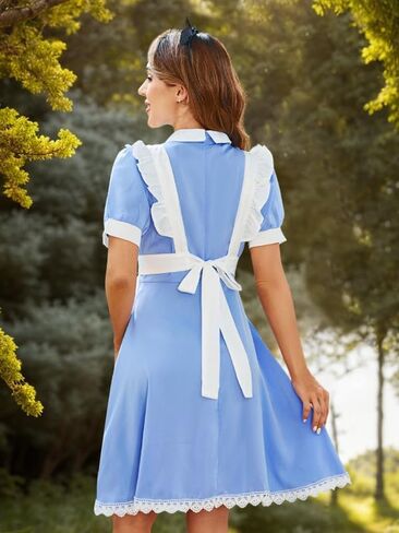 Jillumi Halloween Alice Costume for Women Puff Sleeve Princess Deluxe Dress with Zipper in Kuwait
