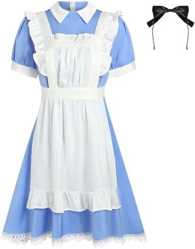 Jillumi Halloween Alice Costume for Women Puff Sleeve Princess Deluxe Dress with Zipper in Kuwait
