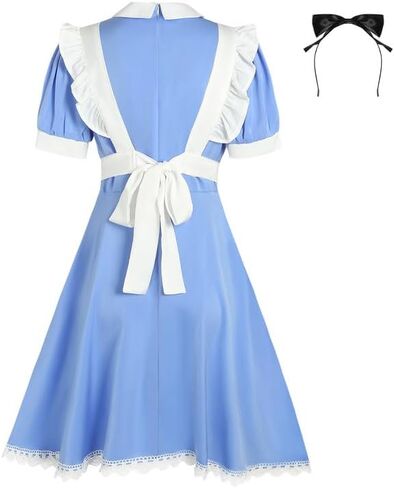 Jillumi Halloween Alice Costume for Women Puff Sleeve Princess Deluxe Dress with Zipper in Kuwait