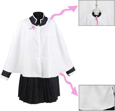 UZAIN Womens Cosplay Costume Anime Kamado Tsuyuri Shinobu Mitsuri Cosplay Kimono Outfit Dress Full Set with Bamboo in Kuwait