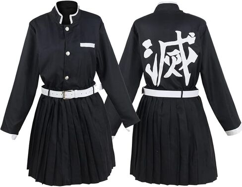 UZAIN Womens Cosplay Costume Anime Kamado Tsuyuri Shinobu Mitsuri Cosplay Kimono Outfit Dress Full Set with Bamboo in Kuwait