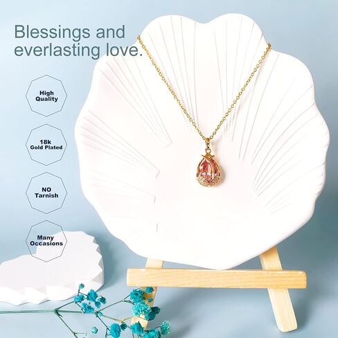 TIMIYES Gold Dainty Pendant Necklace 18K Gold Plated Tulip Crystal Necklace for Women Girl Gifts Jewelry in Saudi Arabia