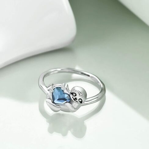 YFN Sloth Gifts Sterling Silver Sloth Rings Cute Heart Crystal Sloth Jewelry for Women Girls Christmas Gifts in Saudi Arabia