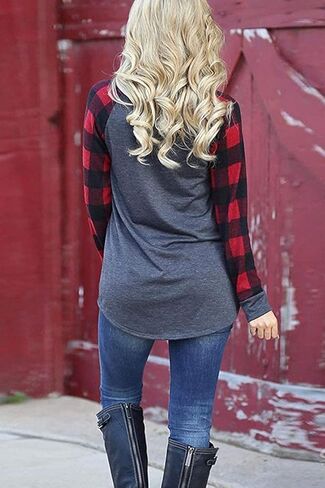 تي شيرت بيسبول نسائي بأكمام طويلة منقوش لأعياد الميلاد وأعياد الميلاد in Kuwait