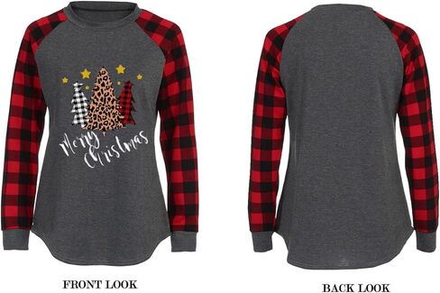 تي شيرت بيسبول نسائي بأكمام طويلة منقوش لأعياد الميلاد وأعياد الميلاد in Kuwait