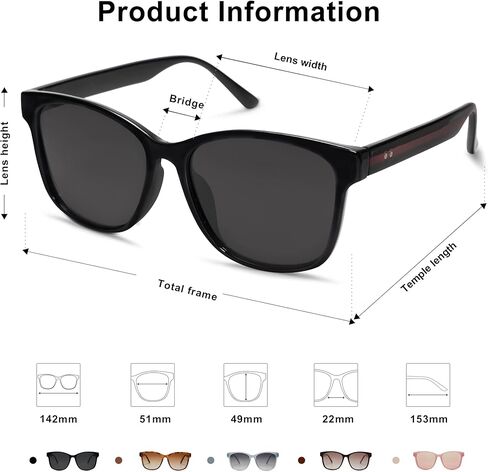 نظارة شمسية SOJOS Polairzed للسيدات والرجال بظلال مربعة عصرية SJ2203 in Kuwait