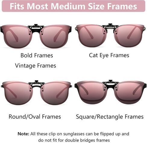 Polarized Cat Eye Clip On Sunglasses Over Prescription Glasses for Women UV Protection in Saudi Arabia