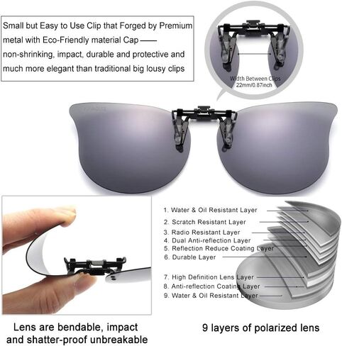 Polarized Cat Eye Clip On Sunglasses Over Prescription Glasses for Women UV Protection in Saudi Arabia