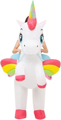 Farshine Inflatable Unicorn costume Adult Riding On Unicorn Blow up Costumes Adults Funny Fancy Dress Party Halloween Costumes For Men Women in Saudi Arabia