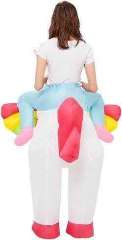 Farshine Inflatable Unicorn costume Adult Riding On Unicorn Blow up Costumes Adults Funny Fancy Dress Party Halloween Costumes For Men Women in Saudi Arabia
