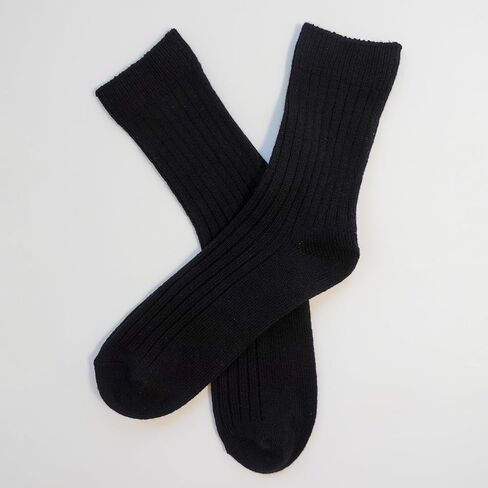 جوارب State Cashmere للجنسين 100% من الكشمير النقي للركبة بأساور مضلعة عالية (أسود، S/M) in Kuwait