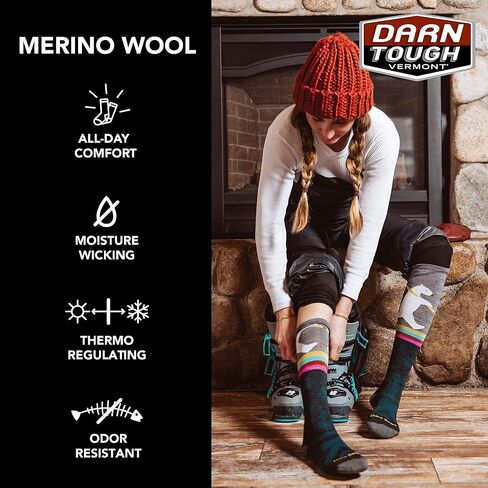 جوارب Darn Tough النسائية ذات الوسادة فوق ربلة الساق من Yeti in Kuwait