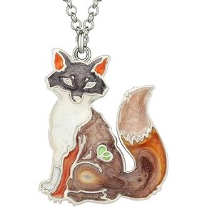 DALANE Enamel Alloy Fox Necklace Pendant Wild Animals Jewelry Charms Gifts for Women Girls Kids Party Favors in Kuwait