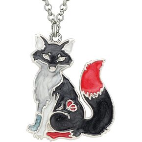 DALANE Enamel Alloy Fox Necklace Pendant Wild Animals Jewelry Charms Gifts for Women Girls Kids Party Favors