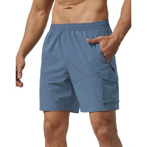 Nomolen Men's Hiking Cargo Shorts Lightweight Quick Dry Athletic Shorts with Multi Pocket for Workout Golf Camping Casual in Kuwait