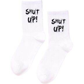 SOLY HUX Women's Letter Graphic Casual Crew Socks Athletic Running Socks