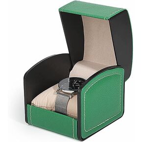 NuAngela PU Leather Watch Box, Single Display Classic Storage Case For Wristwatches and Smart Watches, Holder With Pillow, Jewelry Bearer Gift Case For Women/Men, Mother's Day Birthday Valentine's Day Gift Box (Black) in Kuwait