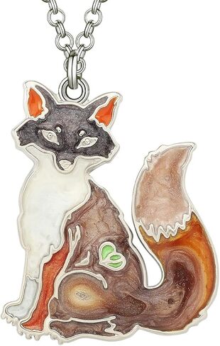 DALANE Enamel Alloy Fox Necklace Pendant Wild Animals Jewelry Charms Gifts for Women Girls Kids Party Favors in Kuwait
