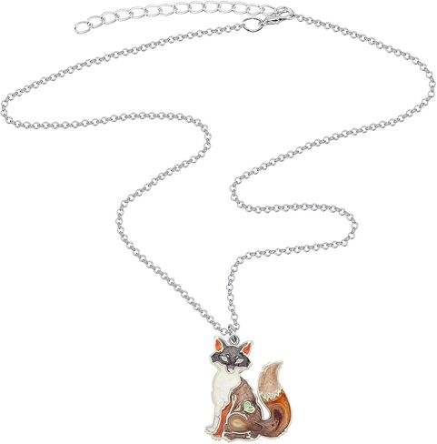 DALANE Enamel Alloy Fox Necklace Pendant Wild Animals Jewelry Charms Gifts for Women Girls Kids Party Favors in Kuwait
