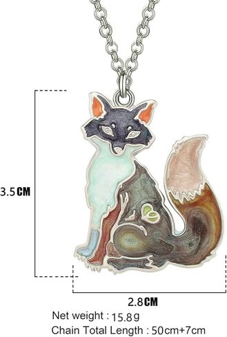 DALANE Enamel Alloy Fox Necklace Pendant Wild Animals Jewelry Charms Gifts for Women Girls Kids Party Favors in Kuwait
