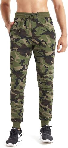 Men's Cotton Joggers Camo Sweatpants Casual Jogger Scrub Track Pants Comfort Camouflage Trousers for Hiking Yoga Training in Saudi Arabia