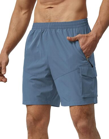 Nomolen Men's Hiking Cargo Shorts Lightweight Quick Dry Athletic Shorts with Multi Pocket for Workout Golf Camping Casual in Kuwait