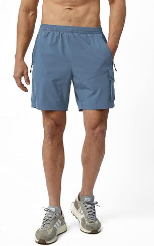 Nomolen Men's Hiking Cargo Shorts Lightweight Quick Dry Athletic Shorts with Multi Pocket for Workout Golf Camping Casual in Kuwait