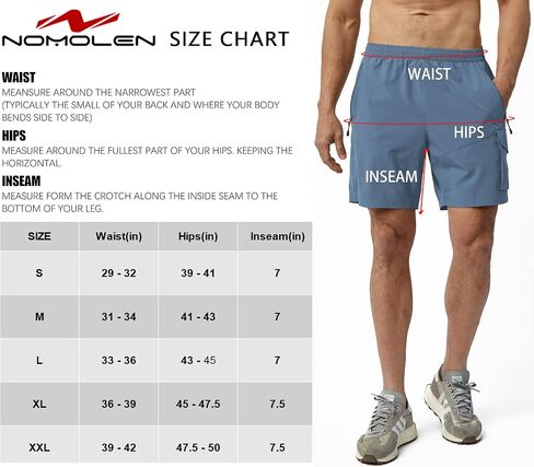 Nomolen Men's Hiking Cargo Shorts Lightweight Quick Dry Athletic Shorts with Multi Pocket for Workout Golf Camping Casual in Kuwait