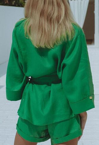 طقم ملابس Fixmatti مكون من قطعتين من قميص بحزام وسروال قصير وبدلات رياضية صيفية in Kuwait