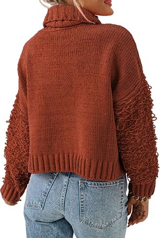PRETTYGARDEN Womens Fall Turtleneck Sweaters Casual Long Sleeve Pullover Ribbed Knit Sweater Top Blouse in Saudi Arabia