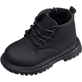 Happy Cherry Baby Work Boots Autumn Fashion Leather Lace-Up Boots Soft Flat Ankle Snow Boots