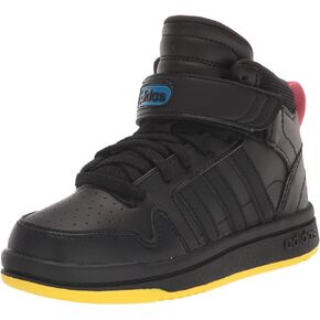 حذاء كرة السلة Adidas Postmove Mid، أسود/أسود/أزرق Rush، 2 US للجنسين الصغار in Kuwait