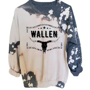 Cowboys & Beer Sweatshirt Women Country Music Shirt Funny Drinking Pullover Top Casual Crew Neck Long Sleeve Rodeo Tee