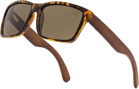 نظارات شمسية مستقطبة خشبية من ANDOILT للرجال والنساء، نظارات شمسية عصرية كلاسيكية مربعة الشكل من الخيزران الخشبي in Kuwait