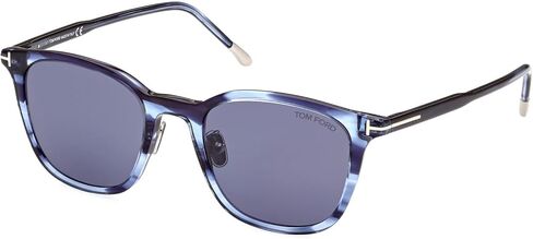 Tom Ford Sunglasses FT 0956 -D Asian fit 90V Shiny Blue t Logo/Lenses in Saudi Arabia