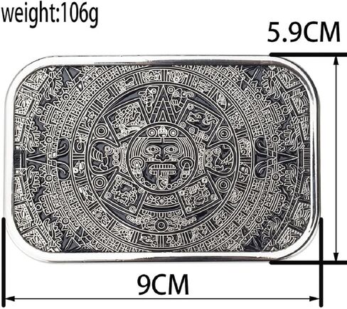 Aztec Calendar Belt Buckle for Men, Aztec Mayan Indian Calendar Belt Buckle, Retro Solar Aztec Calendar Square Belt Buckle in Kuwait