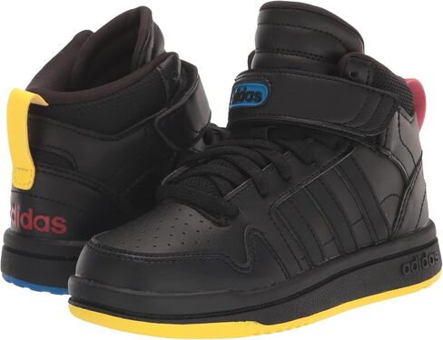 حذاء كرة السلة Adidas Postmove Mid، أسود/أسود/أزرق Rush، 2 US للجنسين الصغار in Kuwait