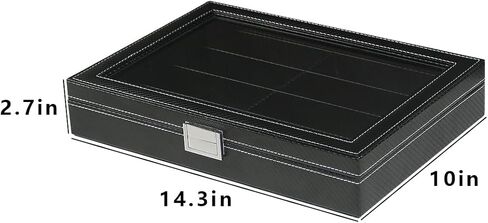 ByKen Sunglasses Organizer for Women Men, Eyeglasses Display Case,Carbon Fiber Sunglasses Collection Box, Sunglass Glasses Storage Holder Box,8 Slots Black in Kuwait