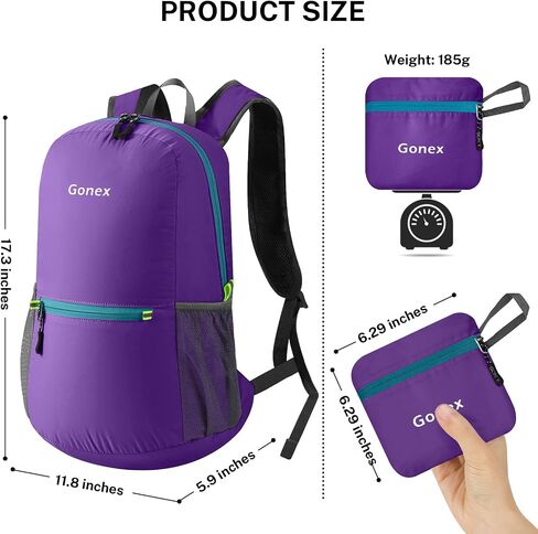 Gonex Ultra Lightweight Packable Backpack Daypack Handy Foldable Camping Outdoor Travel Cycling Backpacking in Kuwait