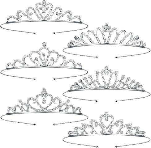 Chuangdi 6 Pieces Girls Crystal Tiara Crown Rhinestone Tiara Crown Princess Crown Crystal Headband Hair Jewelry for Girls Women Birthday Party Wedding Prom Bridal Christmas Valentine Halloween in Saudi Arabia