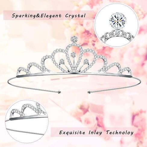Chuangdi 6 Pieces Girls Crystal Tiara Crown Rhinestone Tiara Crown Princess Crown Crystal Headband Hair Jewelry for Girls Women Birthday Party Wedding Prom Bridal Christmas Valentine Halloween in Saudi Arabia