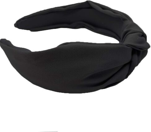 Etercycle 2PCS Headbands for Women, Bow Knotted Wide Headband, Yoga Hair Band Fashion Elastic Hair Accessories for Women (Black, Leopard) in Kuwait