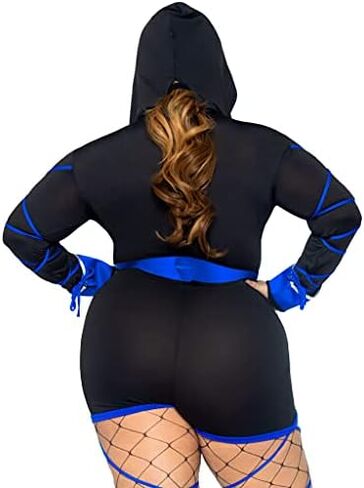 زي Leg Avenue النسائي المكون من 3 قطع Dragon Ninja مع رومبر بغطاء للرأس، ووشاح للخصر، وقناع للوجه in Kuwait